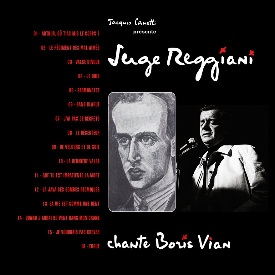 pochette du disque vinyle reggiani chante vian verso